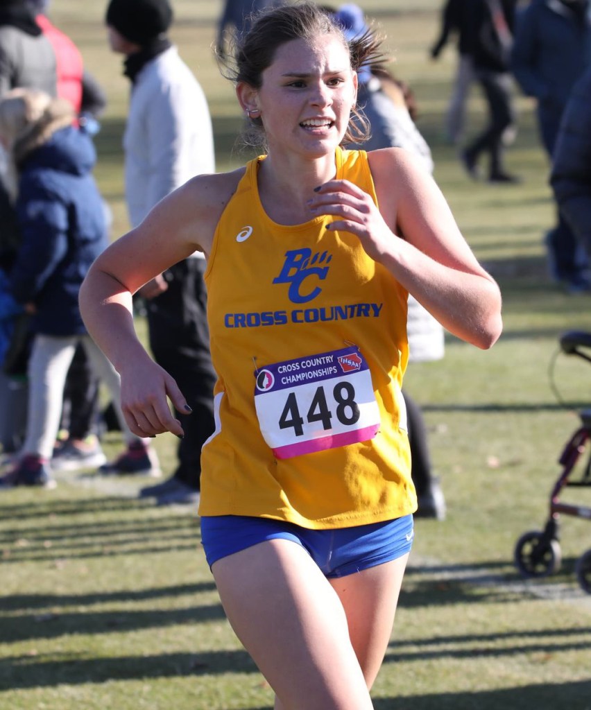 Benton’s Jaden Thys competes at the state cross country meet. Photo by CJ Eilers.